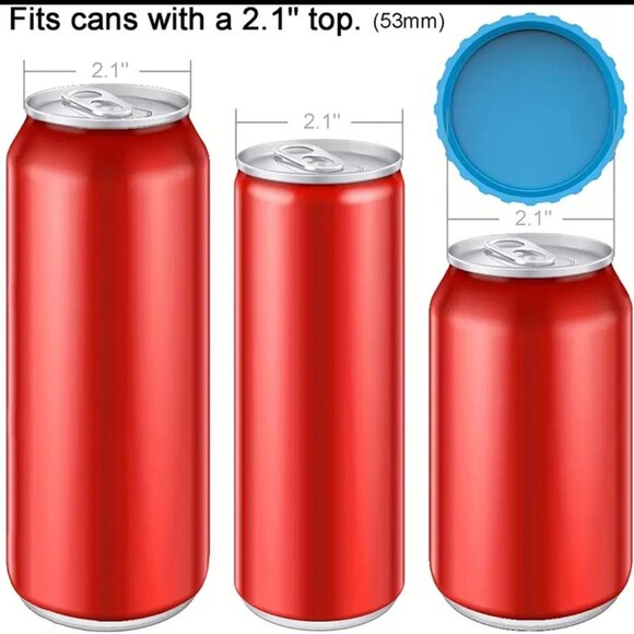 New! Silicone Soda Can Lids 2 Pack No Spill Soda Beverage Can Lid Coke Beer NIB! - Picture 3 of 7